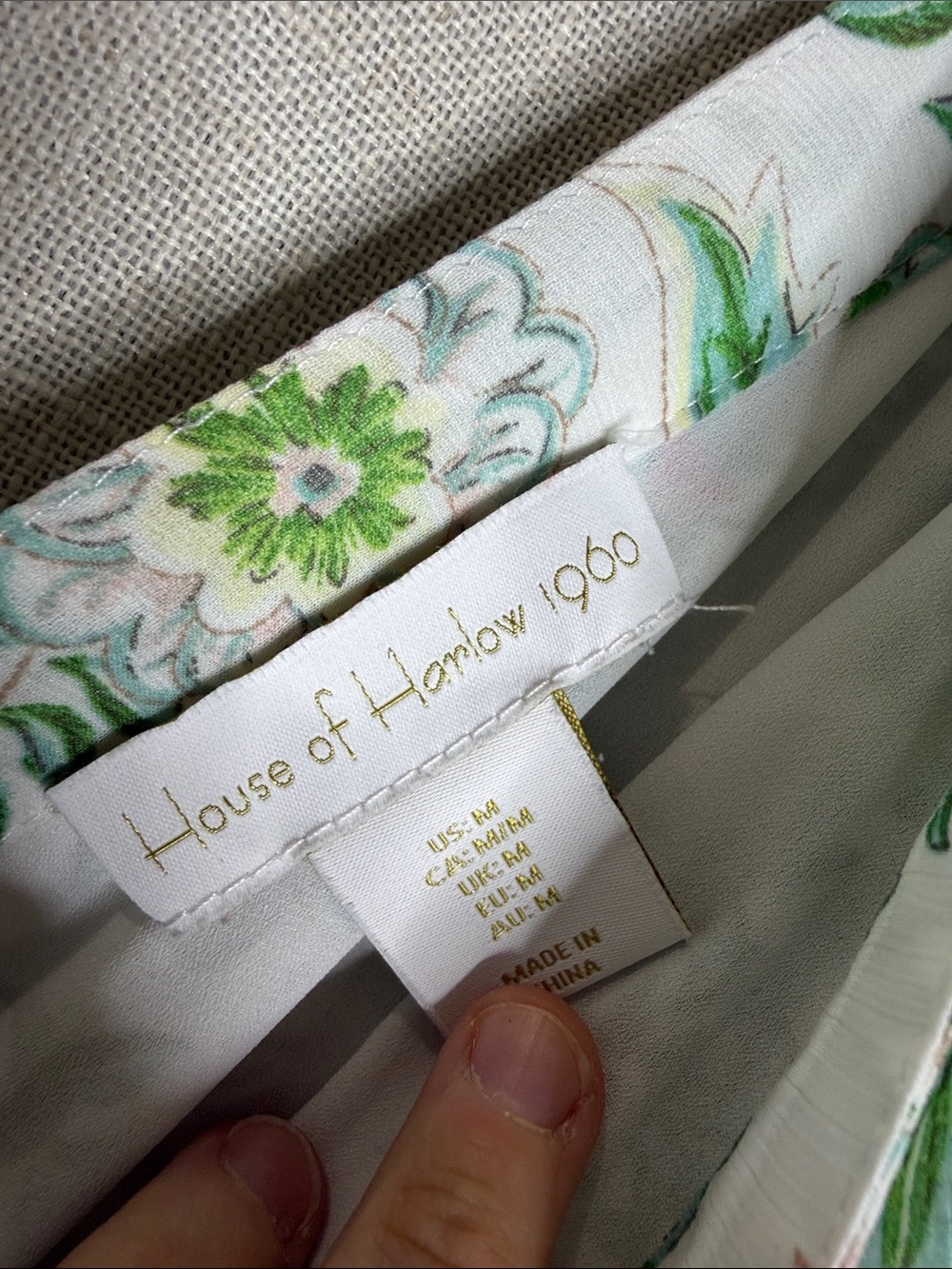 House of Harlow 1960 Floral Maxi Dress in White, Green, Pink - Picture 2 of 6